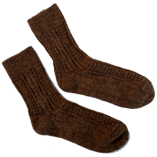Alpaka Socken Damen braun-melange