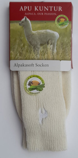 Alpakasoft Socken weißn weiß