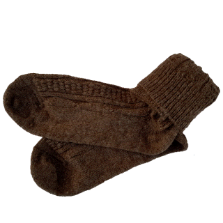 Alpaka Socken Damen braun-melange