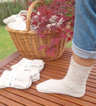 Alpakasocken Wohlfühlsocken Damen wollweiß