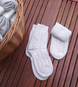 Alpakasocken Wohlfühlsocken Damen weiß